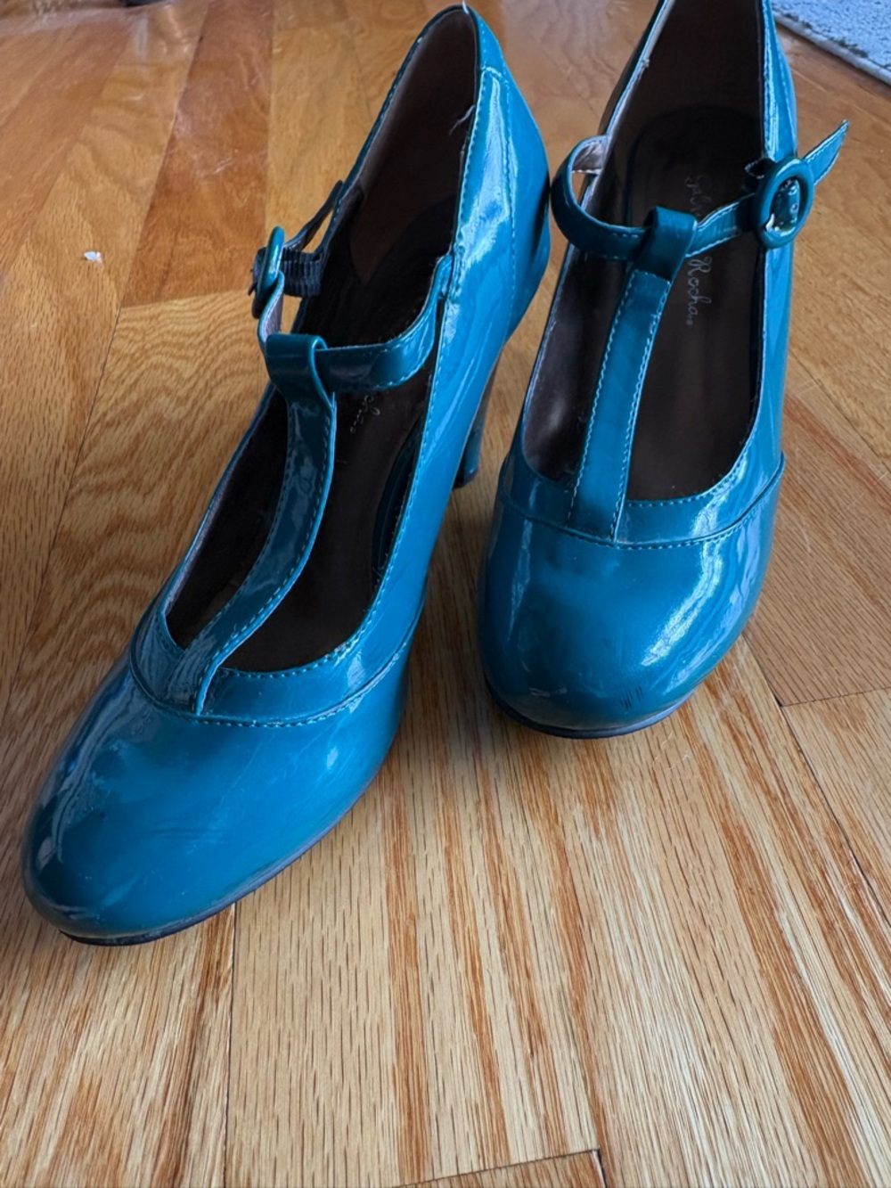 Gabriella Rocha Teal Patent Mary Jane Heels